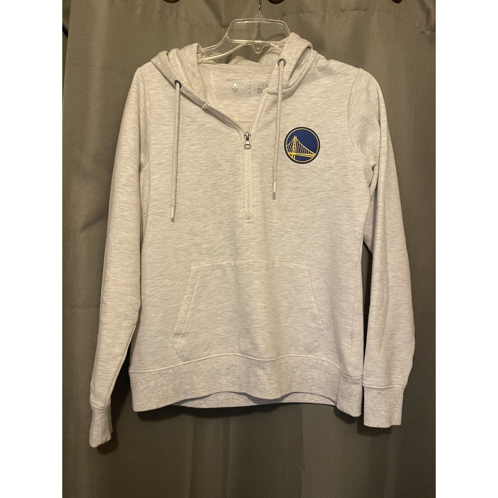Nbabasketball Antigua 1/4 Zip Pullover Hoodie Light Gray Sweatshirt Womens Sz M